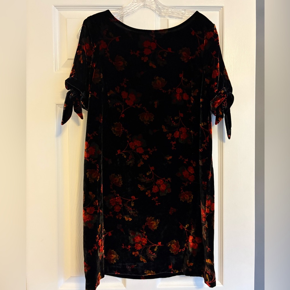 LOFT Velvet Floral Dress S